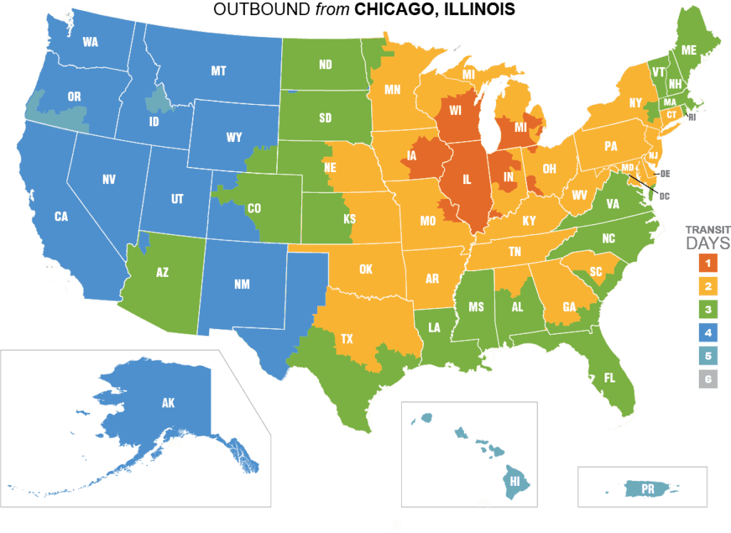 Shipping Map Chicago