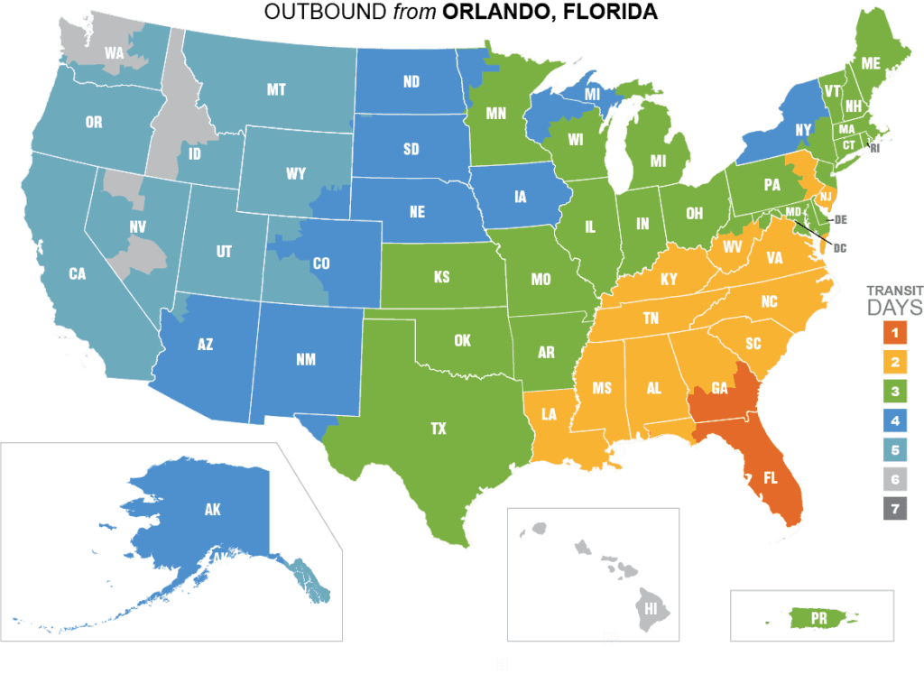 Shipping Map of Florida
