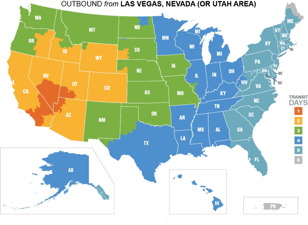 Shipping Map of Nevada